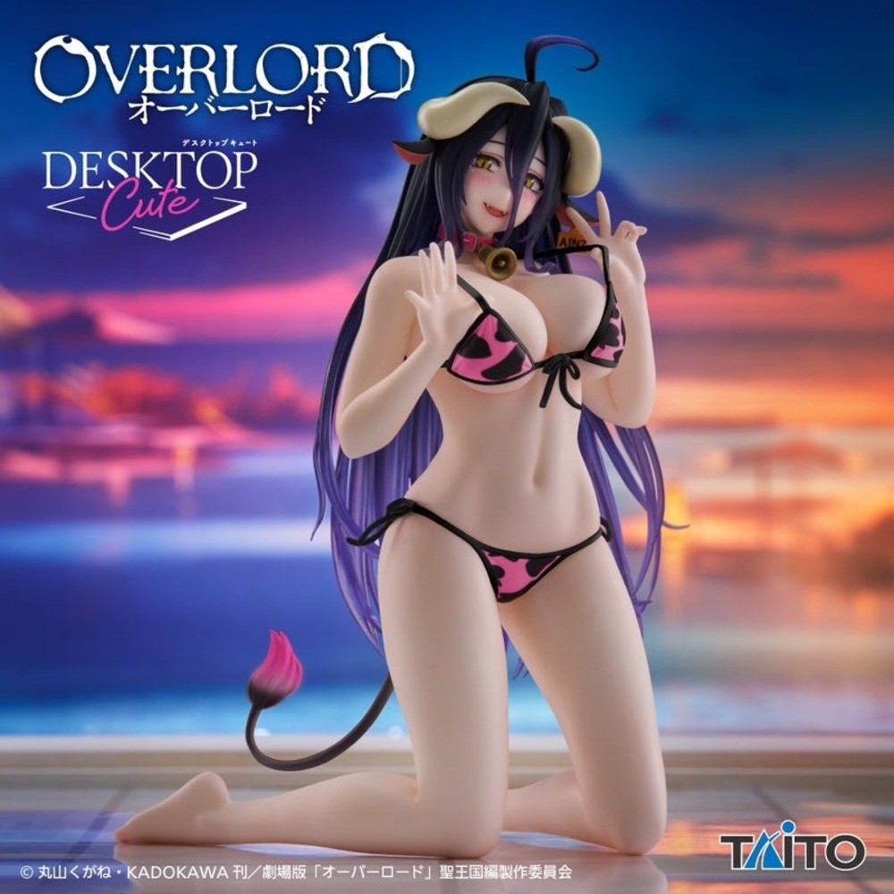 Taito Albedo Figure Overlord OS New Pink Cow Bikini Desktop Cute Succubus Horns